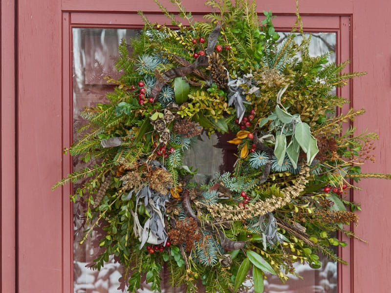 wreath made from plants collected from the winter garden, Photo (c) Karen Bussolini